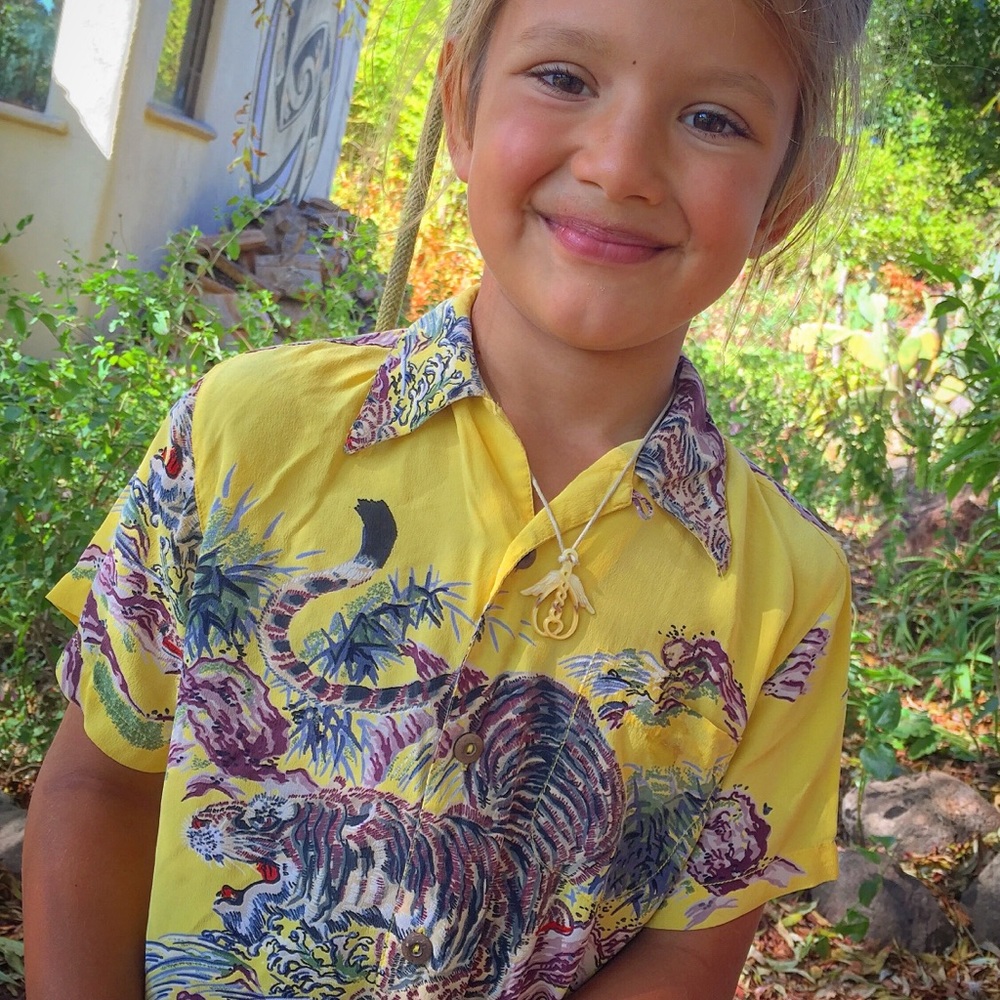 Authentic antique Avanti silk boys shirt